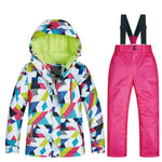 New Children's Ski Suit Winter Children Windproof Waterproof Super Warm Colorful Snow Ski Jackets and Pants Girls Winter Jacket