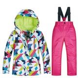 New Children's Ski Suit Winter Children Windproof Waterproof Super Warm Colorful Snow Ski Jackets and Pants Girls Winter Jacket