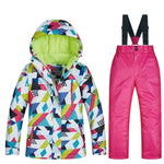 New Children's Ski Suit Winter Children Windproof Waterproof Super Warm Colorful Snow Ski Jackets and Pants Girls Winter Jacket