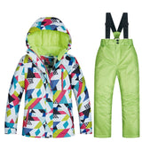 New Children's Ski Suit Winter Children Windproof Waterproof Super Warm Colorful Snow Ski Jackets and Pants Girls Winter Jacket