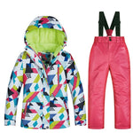 New Children's Ski Suit Winter Children Windproof Waterproof Super Warm Colorful Snow Ski Jackets and Pants Girls Winter Jacket