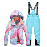 High Quality Kids Ski Suit Super Warm Boys Girls Ski Jacket Pants Set Waterproof Snowboarding Jacket Winter Children Skiing Suit