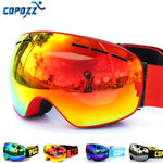 COPOZZ brand ski goggles double layers UV400 anti-fog big ski mask glasses skiing snow men women snowboard goggles GOG-201 Pro