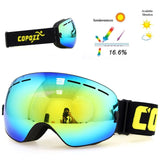 COPOZZ brand ski goggles double layers UV400 anti-fog big ski mask glasses skiing snow men women snowboard goggles GOG-201 Pro