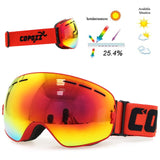 COPOZZ brand ski goggles double layers UV400 anti-fog big ski mask glasses skiing snow men women snowboard goggles GOG-201 Pro