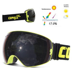 COPOZZ brand ski goggles double layers UV400 anti-fog big ski mask glasses skiing snow men women snowboard goggles GOG-201 Pro