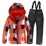 2019 Boys Skiing Suits Fleece Hood Jackets Overalls Children Snow Sets Waterproof Sport Kids Ski Clothing Set Windproof Outfits