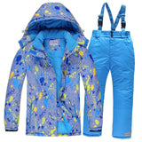 2019 Boys Skiing Suits Fleece Hood Jackets Overalls Children Snow Sets Waterproof Sport Kids Ski Clothing Set Windproof Outfits