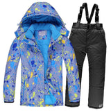 2019 Boys Skiing Suits Fleece Hood Jackets Overalls Children Snow Sets Waterproof Sport Kids Ski Clothing Set Windproof Outfits