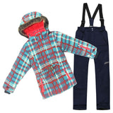 Detector Waterproof Ski Suit for Children Girls Warm Winter Set Kids Windproof Hoodie Snowboard Jacket and Pant Fur Snow Clothes