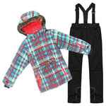 Detector Waterproof Ski Suit for Children Girls Warm Winter Set Kids Windproof Hoodie Snowboard Jacket and Pant Fur Snow Clothes
