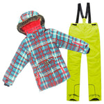 Detector Waterproof Ski Suit for Children Girls Warm Winter Set Kids Windproof Hoodie Snowboard Jacket and Pant Fur Snow Clothes