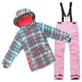 Detector Waterproof Ski Suit for Children Girls Warm Winter Set Kids Windproof Hoodie Snowboard Jacket and Pant Fur Snow Clothes