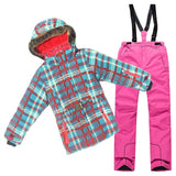 Detector Waterproof Ski Suit for Children Girls Warm Winter Set Kids Windproof Hoodie Snowboard Jacket and Pant Fur Snow Clothes