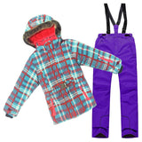 Detector Waterproof Ski Suit for Children Girls Warm Winter Set Kids Windproof Hoodie Snowboard Jacket and Pant Fur Snow Clothes