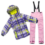Detector Waterproof Ski Suit for Children Girls Warm Winter Set Kids Windproof Hoodie Snowboard Jacket and Pant Fur Snow Clothes