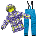 Detector Waterproof Ski Suit for Children Girls Warm Winter Set Kids Windproof Hoodie Snowboard Jacket and Pant Fur Snow Clothes