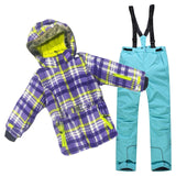 Detector Waterproof Ski Suit for Children Girls Warm Winter Set Kids Windproof Hoodie Snowboard Jacket and Pant Fur Snow Clothes