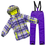 Detector Waterproof Ski Suit for Children Girls Warm Winter Set Kids Windproof Hoodie Snowboard Jacket and Pant Fur Snow Clothes