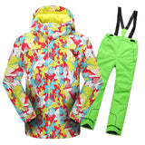 2019 Winter Ski Suit for Girls Fleece Hooded Kids Snow Sets Jacket Overalls Windproof Outdoor Sport Children Clothing Sets