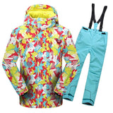 2019 Winter Ski Suit for Girls Fleece Hooded Kids Snow Sets Jacket Overalls Windproof Outdoor Sport Children Clothing Sets