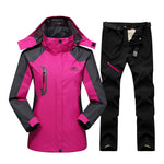 Ski Suit For Women Outdoor Waterproof Windproof Snowboard Ski Jacket Pants Winter Snow Skiing Fleece Jackets Women's Ski Suit