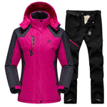 Ski Suit For Women Outdoor Waterproof Windproof Snowboard Ski Jacket Pants Winter Snow Skiing Fleece Jackets Women's Ski Suit