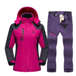 Ski Suit For Women Outdoor Waterproof Windproof Snowboard Ski Jacket Pants Winter Snow Skiing Fleece Jackets Women's Ski Suit