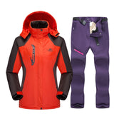 Ski Suit For Women Outdoor Waterproof Windproof Snowboard Ski Jacket Pants Winter Snow Skiing Fleece Jackets Women's Ski Suit