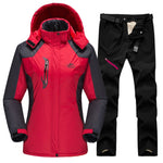 Ski Suit For Women Outdoor Waterproof Windproof Snowboard Ski Jacket Pants Winter Snow Skiing Fleece Jackets Women's Ski Suit