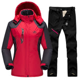 Ski Suit For Women Outdoor Waterproof Windproof Snowboard Ski Jacket Pants Winter Snow Skiing Fleece Jackets Women's Ski Suit
