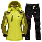 Ski Suit For Women Outdoor Waterproof Windproof Snowboard Ski Jacket Pants Winter Snow Skiing Fleece Jackets Women's Ski Suit