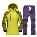 Ski Suit For Women Outdoor Waterproof Windproof Snowboard Ski Jacket Pants Winter Snow Skiing Fleece Jackets Women's Ski Suit