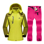 Ski Suit For Women Outdoor Waterproof Windproof Snowboard Ski Jacket Pants Winter Snow Skiing Fleece Jackets Women's Ski Suit
