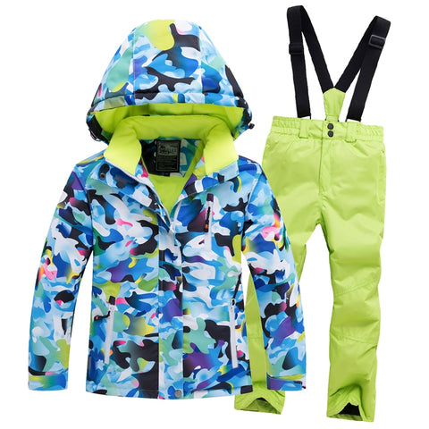 2020 Hot Sale Brand Boys/Girls Ski Suit Waterproof Pants+Jacket Set Winter Sports Thickened Clothes Children's Ski Suits
