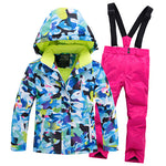 2020 Hot Sale Brand Boys/Girls Ski Suit Waterproof Pants+Jacket Set Winter Sports Thickened Clothes Children's Ski Suits