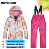 New Ski Suit Girls Children's Brands High Quality Windproof Waterproof Snow Warm Child Winter Sets Thicken Snowboard Suits LFSJ