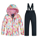 New Ski Suit Girls Children's Brands High Quality Windproof Waterproof Snow Warm Child Winter Sets Thicken Snowboard Suits LFSJ