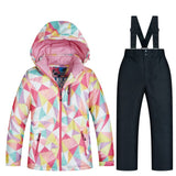 New Ski Suit Girls Children's Brands High Quality Windproof Waterproof Snow Warm Child Winter Sets Thicken Snowboard Suits LFSJ