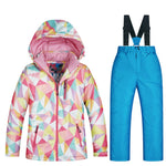New Ski Suit Girls Children's Brands High Quality Windproof Waterproof Snow Warm Child Winter Sets Thicken Snowboard Suits LFSJ