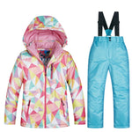 New Ski Suit Girls Children's Brands High Quality Windproof Waterproof Snow Warm Child Winter Sets Thicken Snowboard Suits LFSJ