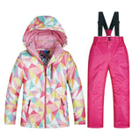 New Ski Suit Girls Children's Brands High Quality Windproof Waterproof Snow Warm Child Winter Sets Thicken Snowboard Suits LFSJ