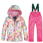 New Ski Suit Girls Children's Brands High Quality Windproof Waterproof Snow Warm Child Winter Sets Thicken Snowboard Suits LFSJ