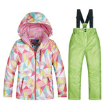 New Ski Suit Girls Children's Brands High Quality Windproof Waterproof Snow Warm Child Winter Sets Thicken Snowboard Suits LFSJ