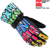 As Fish Winter -30 Thicken Ski Gloves Men Women Children Windproof Waterproof Adjustable Snowboard Climbing Snow Gloves