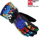 As Fish Winter -30 Thicken Ski Gloves Men Women Children Windproof Waterproof Adjustable Snowboard Climbing Snow Gloves