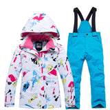 Winter kids Ski Suit Sport Set For Children Thicken Windproof Hooded Child Down Suit Snowboard Jackets+Pants Two Piece Clothes