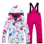 Winter kids Ski Suit Sport Set For Children Thicken Windproof Hooded Child Down Suit Snowboard Jackets+Pants Two Piece Clothes