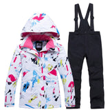 Winter kids Ski Suit Sport Set For Children Thicken Windproof Hooded Child Down Suit Snowboard Jackets+Pants Two Piece Clothes