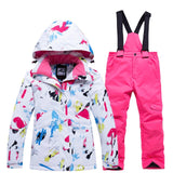 Winter kids Ski Suit Sport Set For Children Thicken Windproof Hooded Child Down Suit Snowboard Jackets+Pants Two Piece Clothes